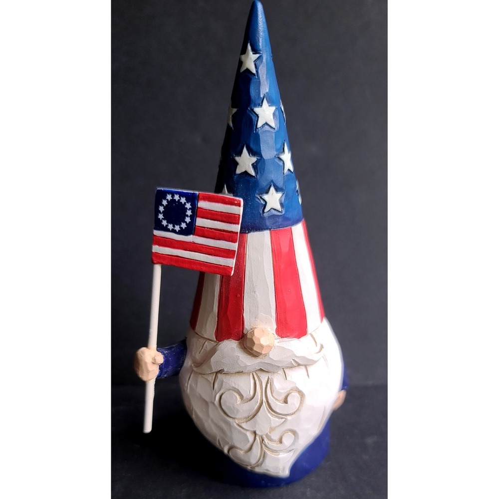 Jim Shore Star Spangled Gnome Patriotic Figurine 6008419 Betsy Ross Flag USA